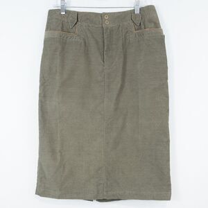 Columbia Kimber Ridge Corduroy Skirt Womens 12 Olive Green Academia Cabincore